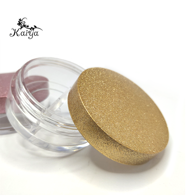 Cosmetic packaging multi-functional 2 well glitter plastic empty round eyeshadow face eye cream jars with lids