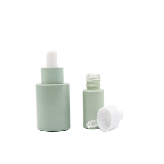 Cosmetic packaging oil serum empty 10ml 20ml 30ml flat shoulder glass dropper bottle