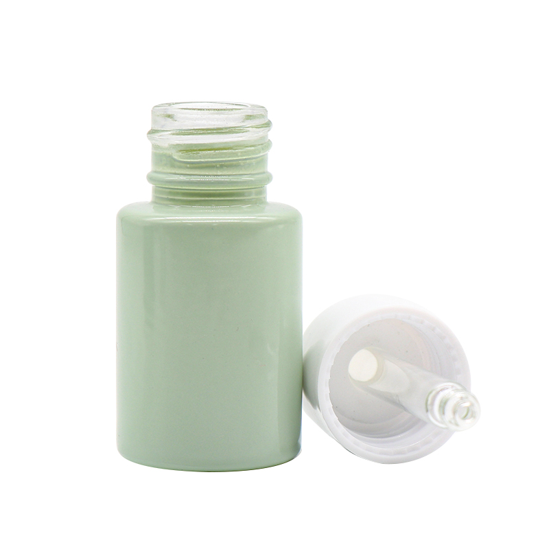 Cosmetic packaging oil serum empty 10ml 20ml 30ml flat shoulder glass dropper bottle