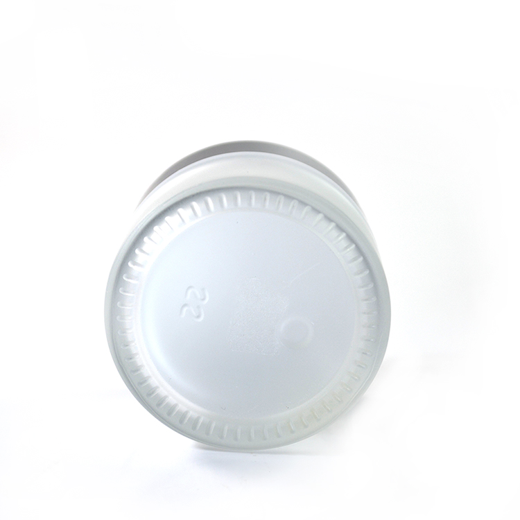 Cosmetic packaging round 5g 10g 15g 30g 50g 100g frosted clear glass cream jar with black aluminum cap