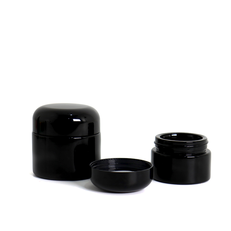 Cosmetic packing 5ml 15ml 30ml 50ml 100ml 150ml 200ml UV black Dark violet glass essential oil lotion cosmetic bottle and jar