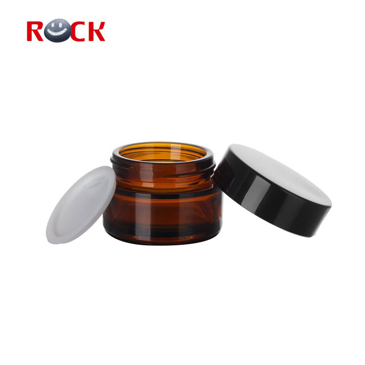 Cosmetic packing amber frosted glass jar for cream