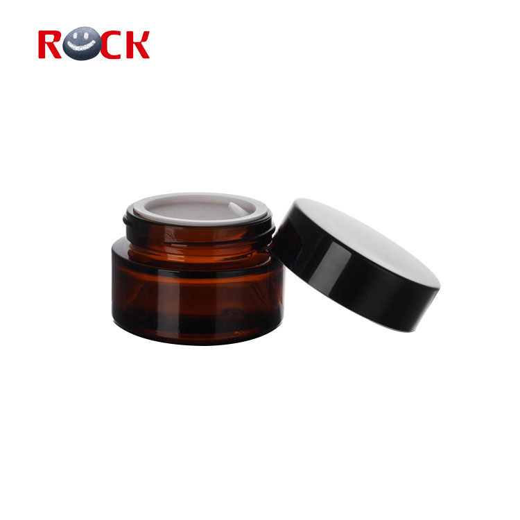 Cosmetic packing amber frosted glass jar for cream