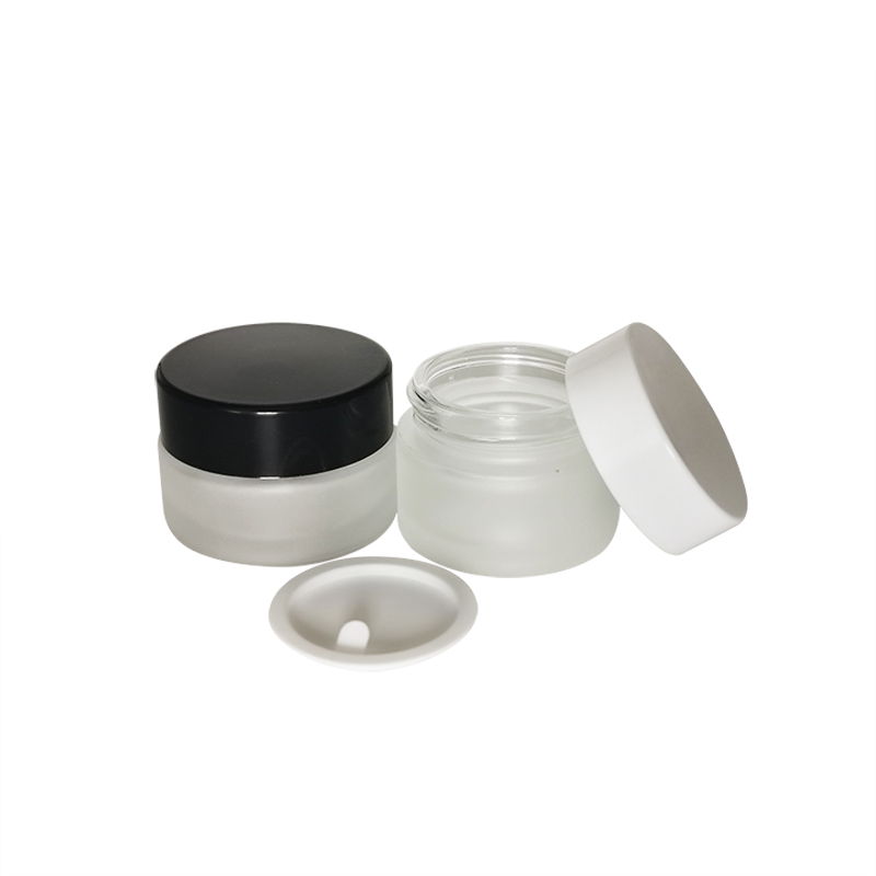 Cosmetic packing design 5g 10g 15g 30g 50g 100g frosted glass cosmetic container face body cream jars with lids