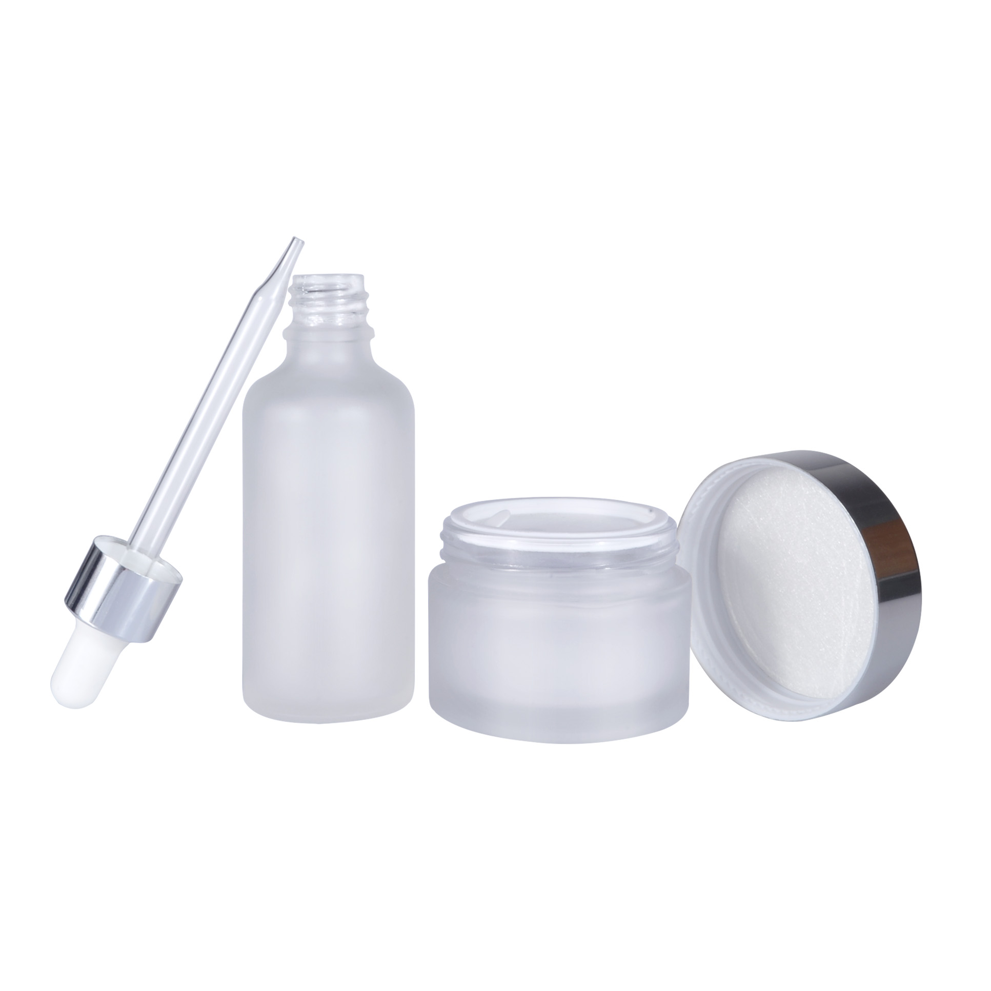 Cosmetic packing essential oil 15ml 30ml 50ml 60ml 100ml perfume glass spray bottle 15ml 30ml 50ml matte black glass cream jar