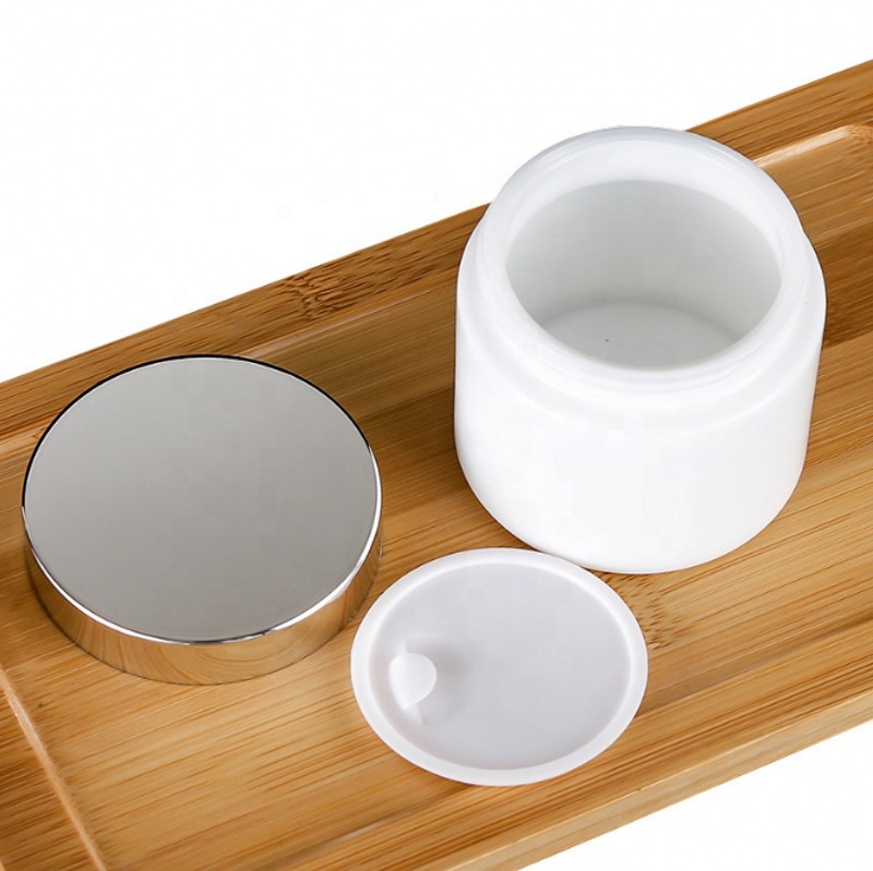 Cosmetic packing jar facial care cream white glass jar