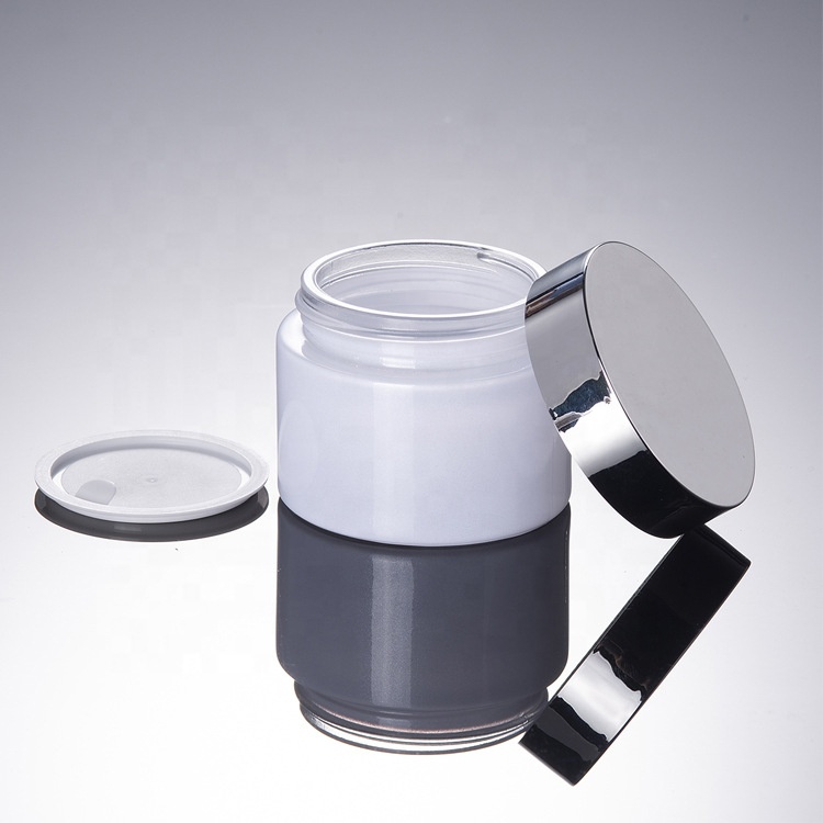 Cosmetic packing jar facial care cream white glass jar
