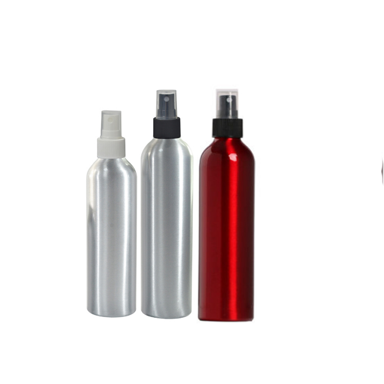 Cosmetic perfume bottle 30ml 50ml 60ml 100ml aluminum spray bottle with plastic fine spray cap