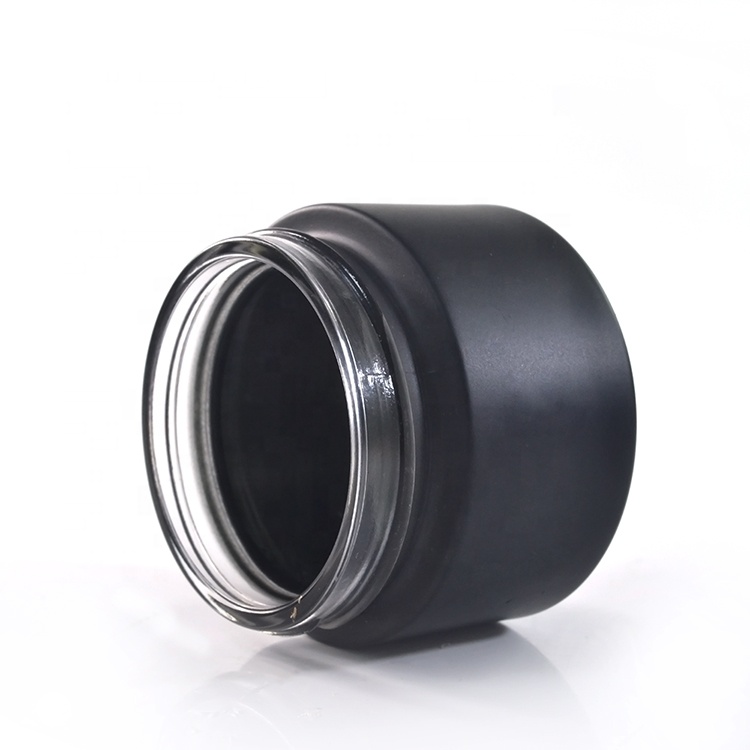Cosmetic popular container matte black 15g 20g 30g 50g glass cream jars with lid