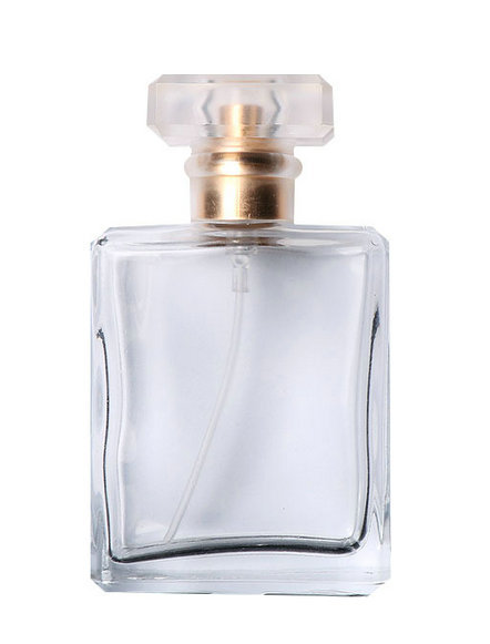 Cosmetic rectangle matte black 30ml 50ml refillable glass perfume spray bottle with aluminum spray pump cap