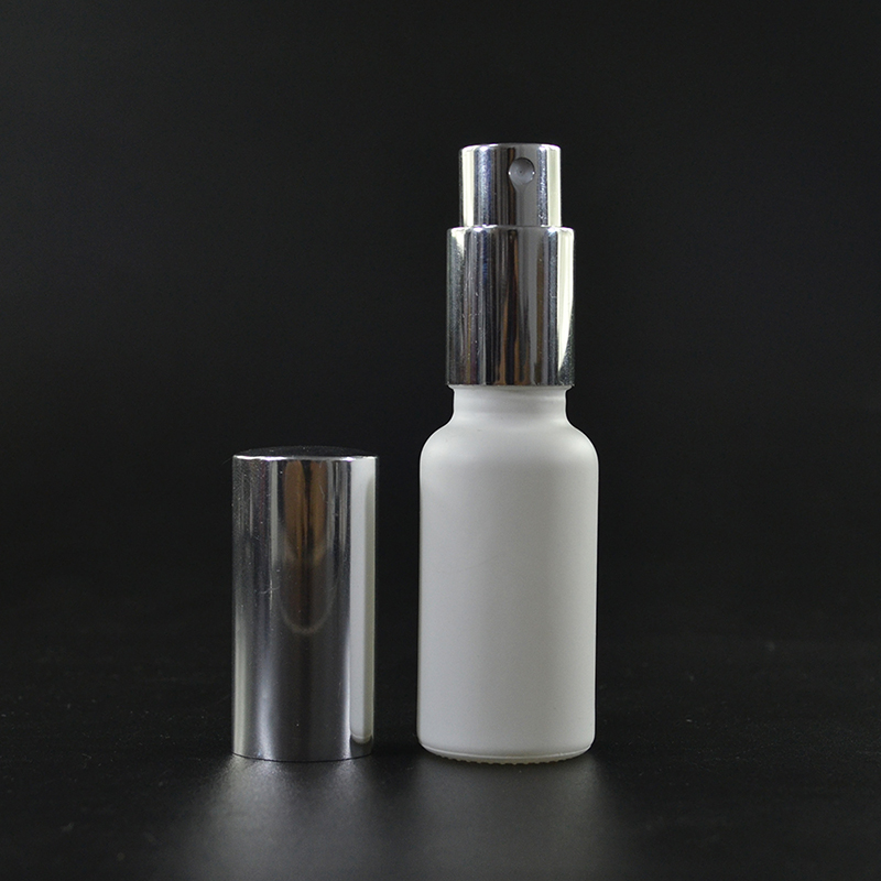 Cosmetic round matte black 30ml 50ml 100ml refillable glass perfume spray bottle with aluminum spray cap