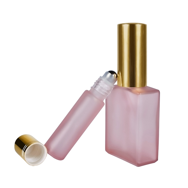 Cosmetic round rectangular matte black 30ml 50ml 100ml refillable glass perfume spray bottle with aluminum spray pump cap