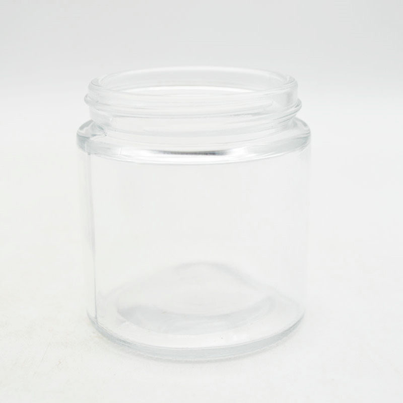 Cosmetic round shape clear amber cobalt blue glass jar container / Elegant empty cream jars with aluminium lid