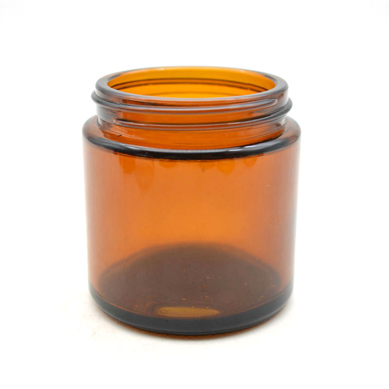 Cosmetic round shape clear amber cobalt blue glass jar container / Elegant empty cream jars with aluminium lid