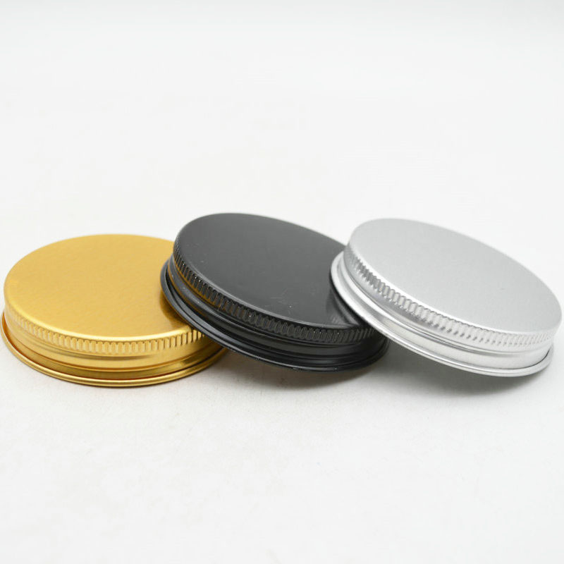 Cosmetic round shape clear amber cobalt blue glass jar container / Elegant empty cream jars with aluminium lid