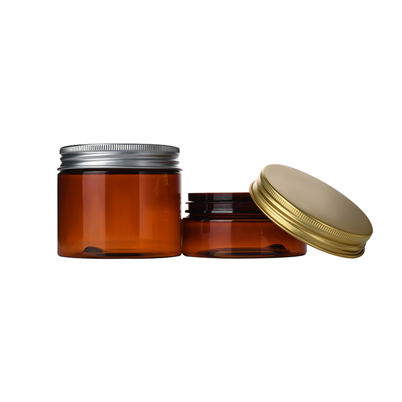 Cosmetic set container 100ml 150ml 250ml 300ml 500ml amber pet plastic cream jar and lotion pump spray bottle