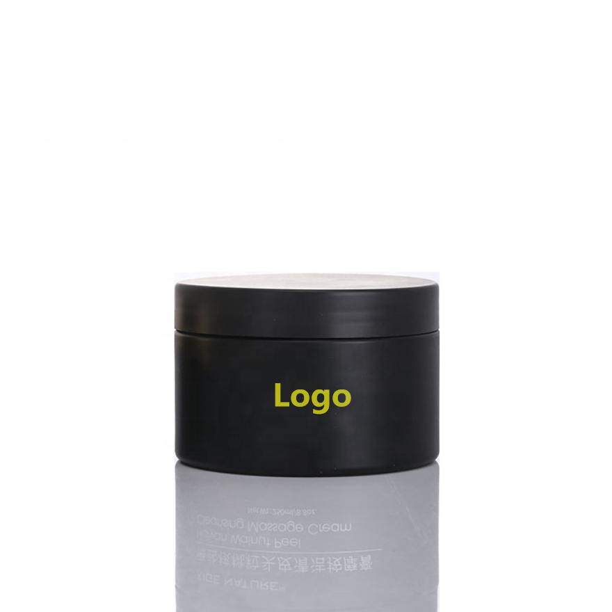 Cosmetic skin care packing PET 100 ml matt black plastic cream cosmetic jar