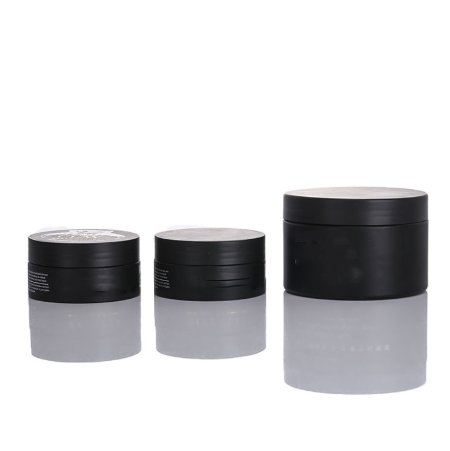 Cosmetic skin care packing PET 100 ml matt black plastic cream cosmetic jar