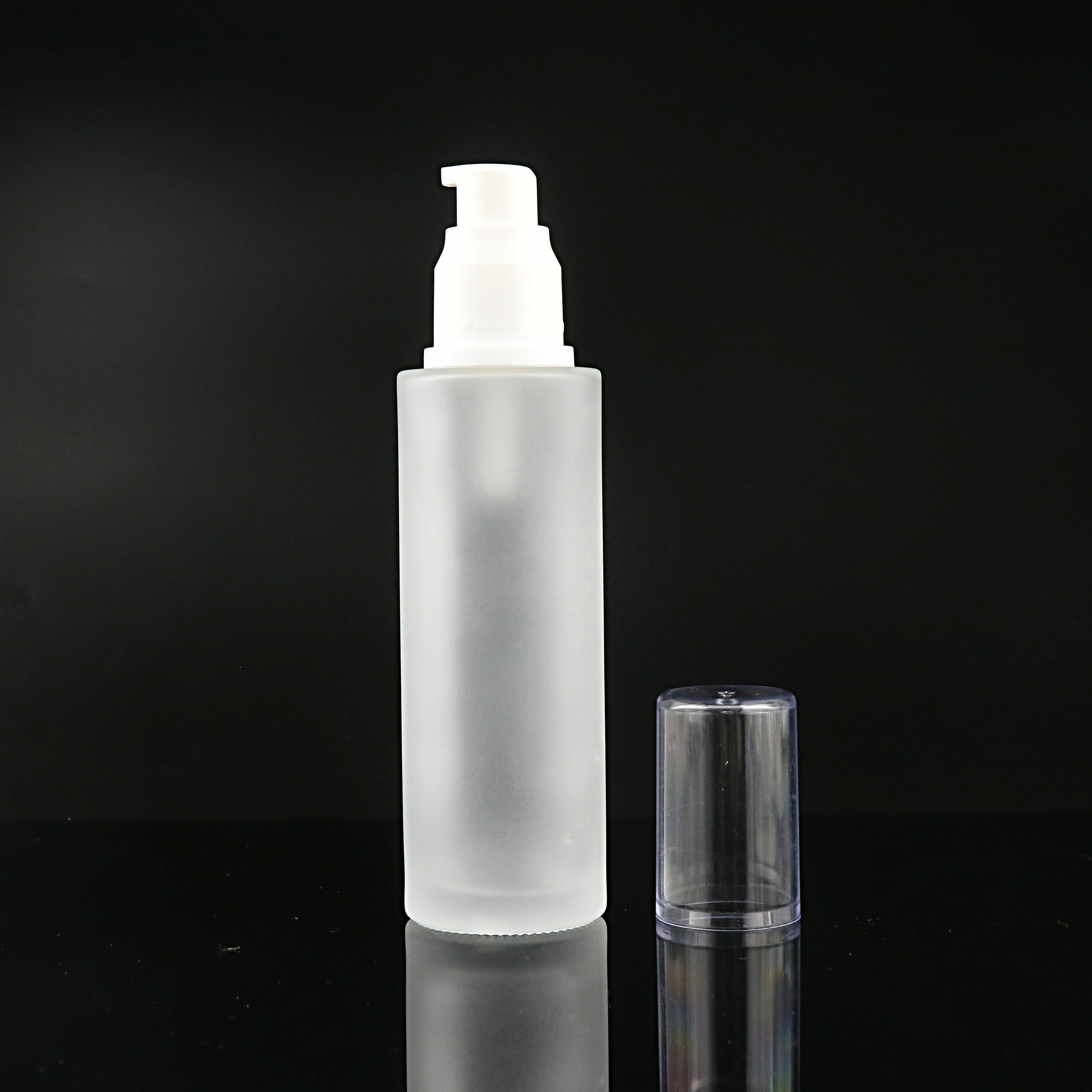 Cosmetic skincare packaging frost glass bottle 20ml 30ml 40ml 50ml 100ml 120ml body lotion bottle empty gold silver pump bottle