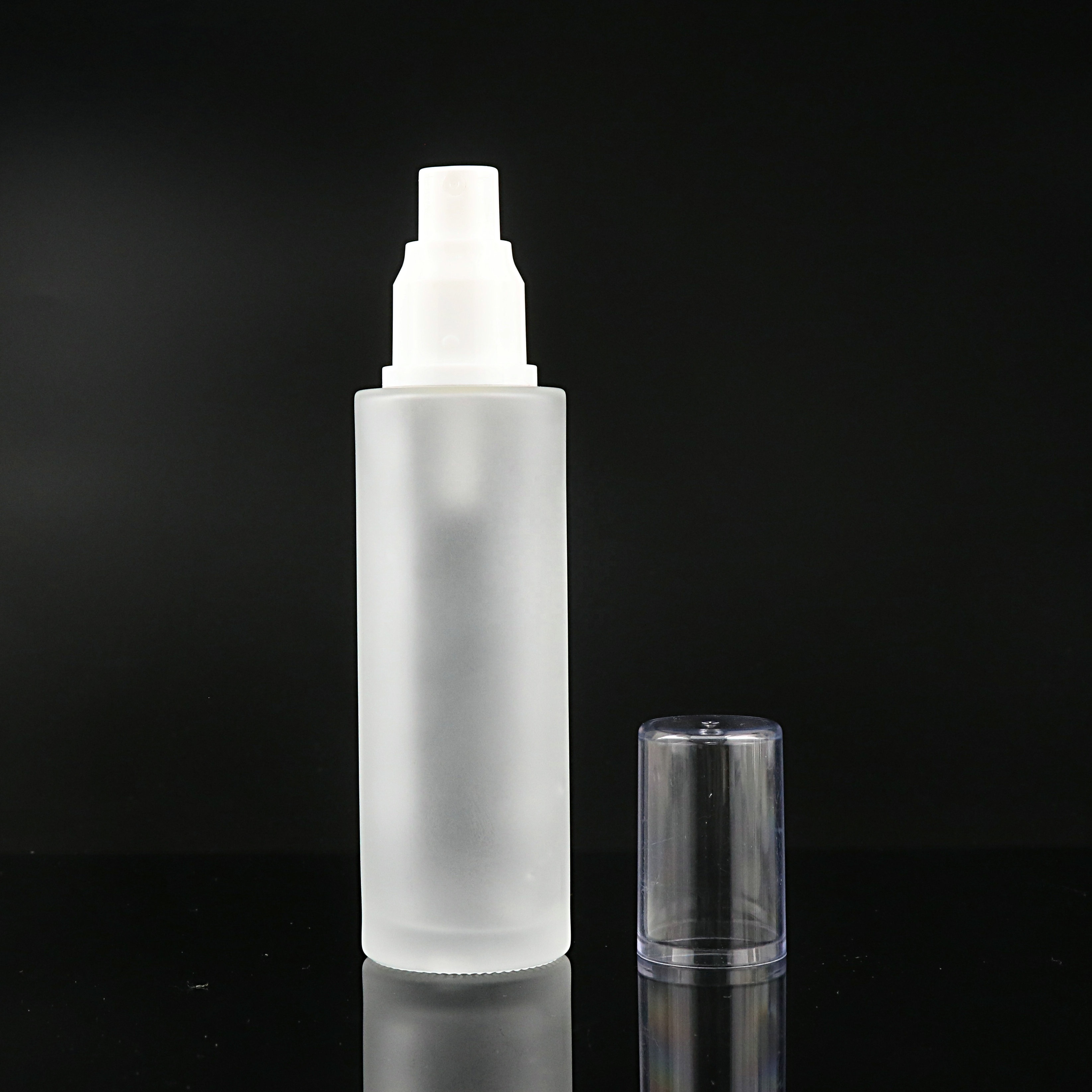 Cosmetic skincare packaging frost glass bottle 20ml 30ml 40ml 50ml 100ml 120ml body lotion bottle empty gold silver pump bottle