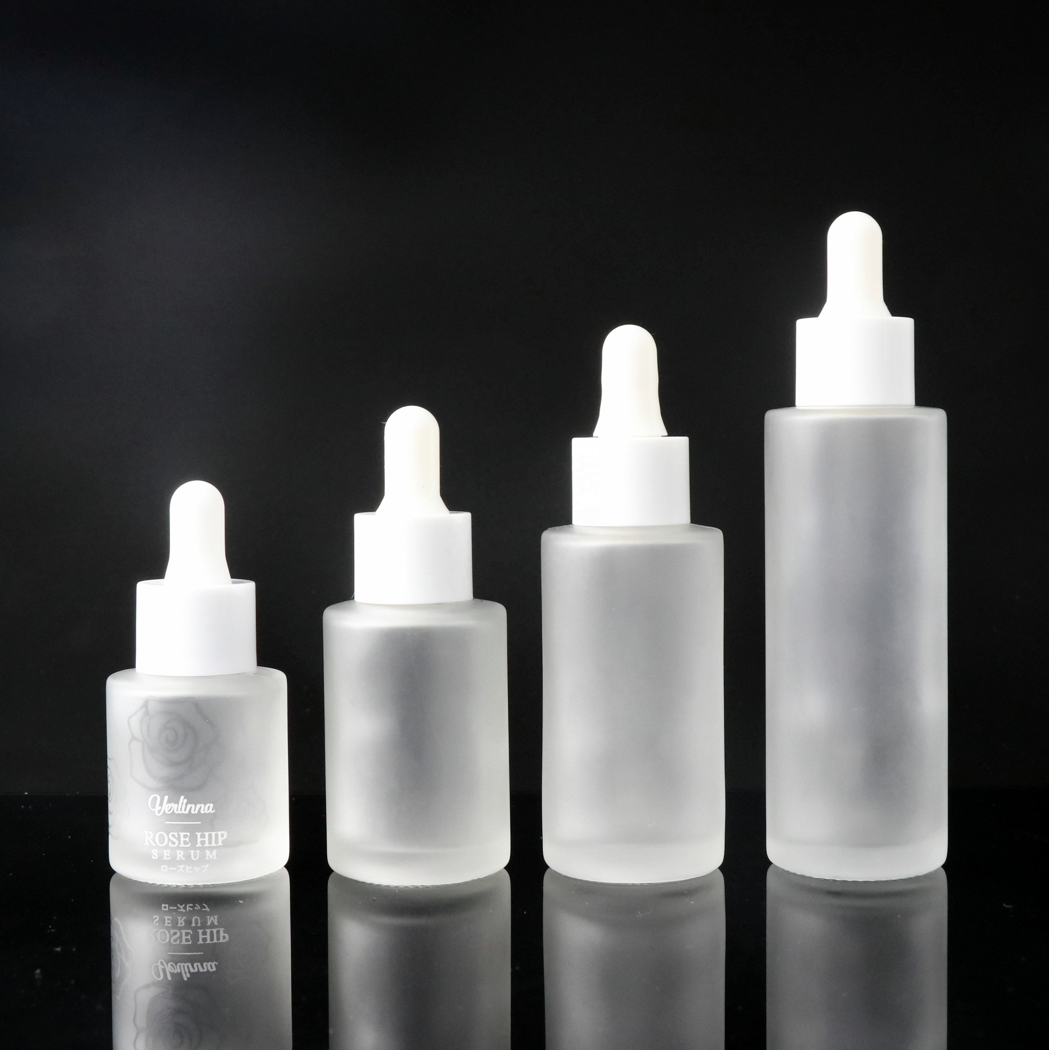 Cosmetic skincare packaging frost glass bottle 20ml 30ml 40ml 50ml 100ml 120ml body lotion bottle empty gold silver pump bottle