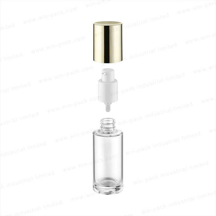Cosmetic skincare packaging frosted glass bottle 30ml 40ml 50ml 100ml 120ml body lotion bottle empty gold silver cap bottle