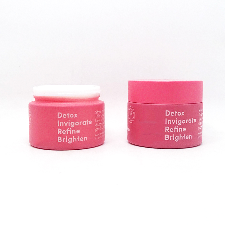 Cosmetic skincare packaging wide mouth opal white ceramic 100ml 50ml 50g frosted lid matte glass pink cream jar