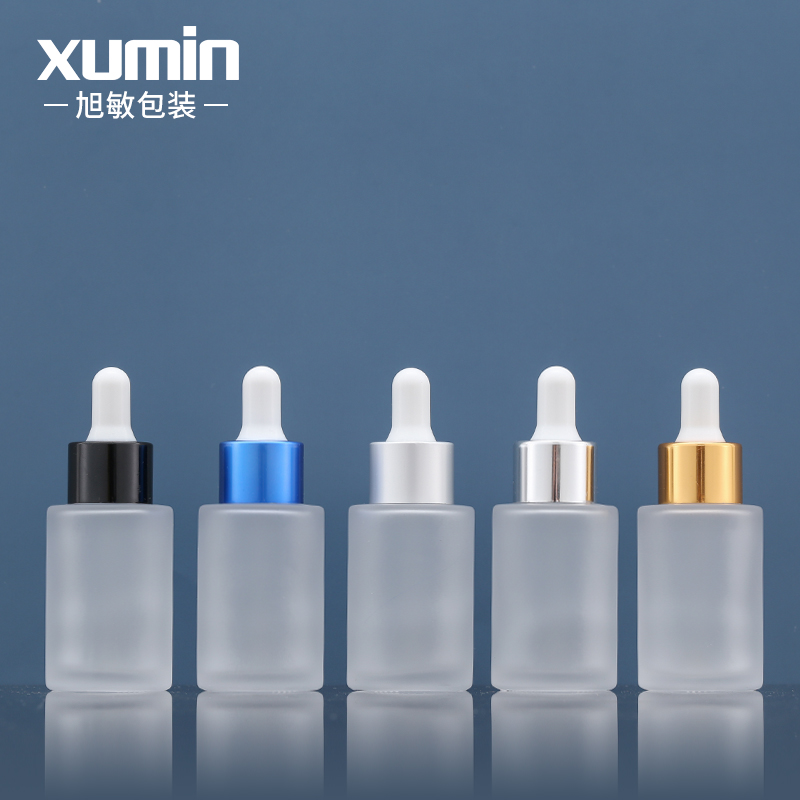 Cosmetic small frosted glass bottle 30ml dropper glass bottle with oil bottle