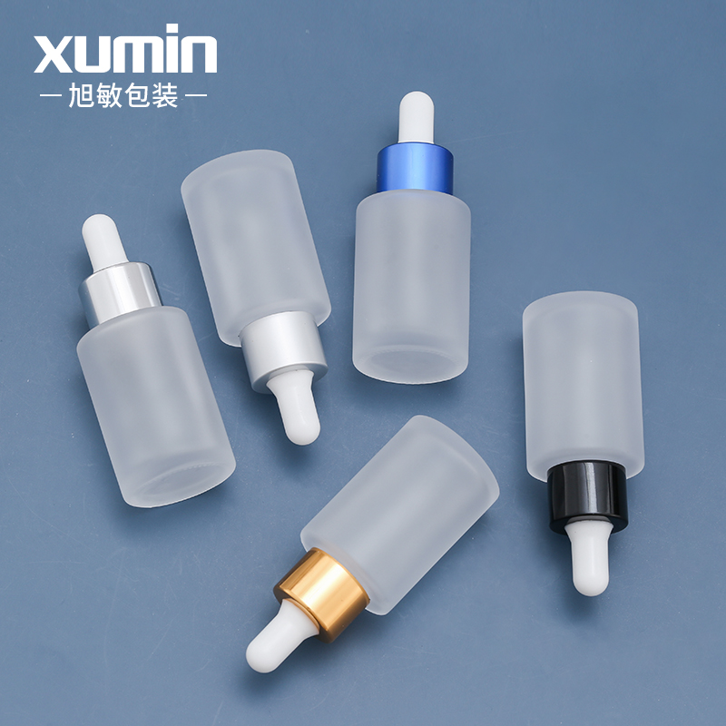 Cosmetic small frosted glass bottle 30ml dropper glass bottle with oil bottle