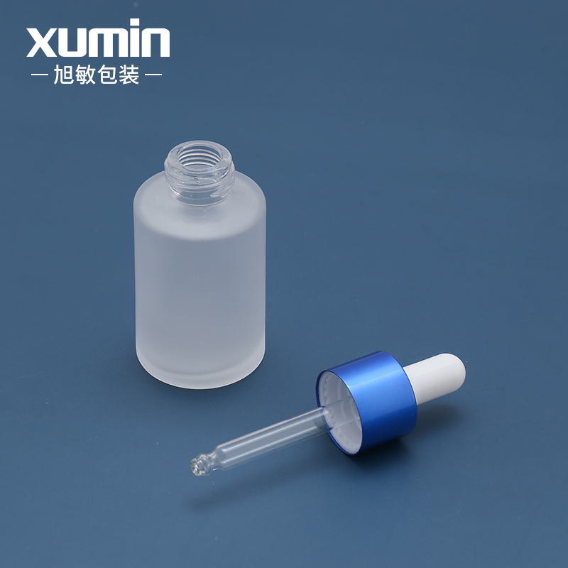Cosmetic small frosted glass bottle 30ml dropper glass bottle with oil bottle