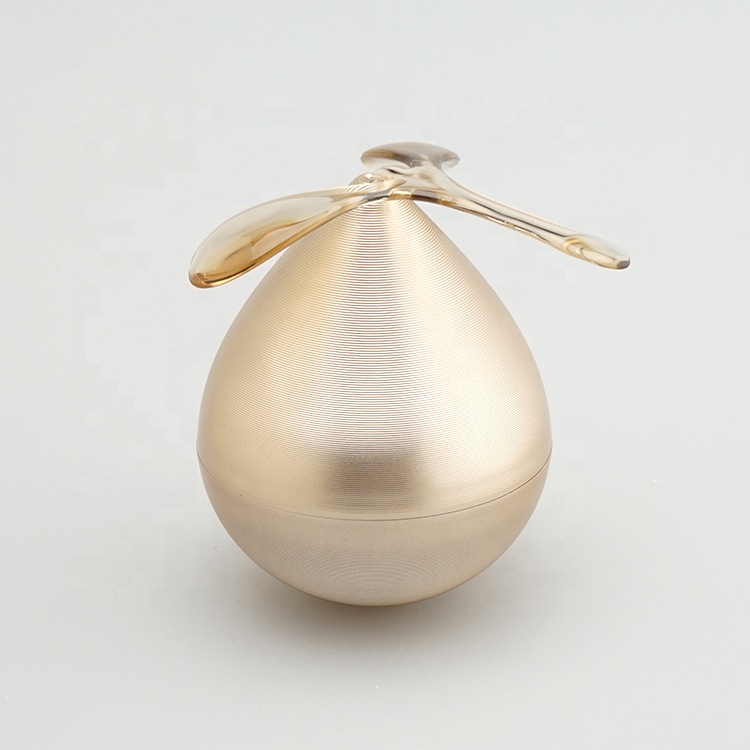 Cosmetic spherical plastic skin care packaging cream jar with physical rotating plastic spoon 50ml
