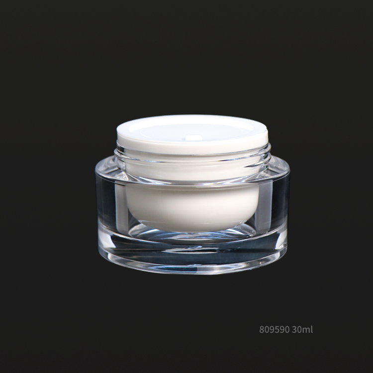 Cosmetic white color plastic face cream jars with sapatula