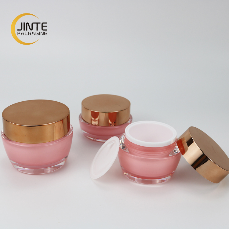 Cosmetics Containers and Packaging 15ml 30ml 50ml Pink Luxury Cream Jar Low Profile Jar