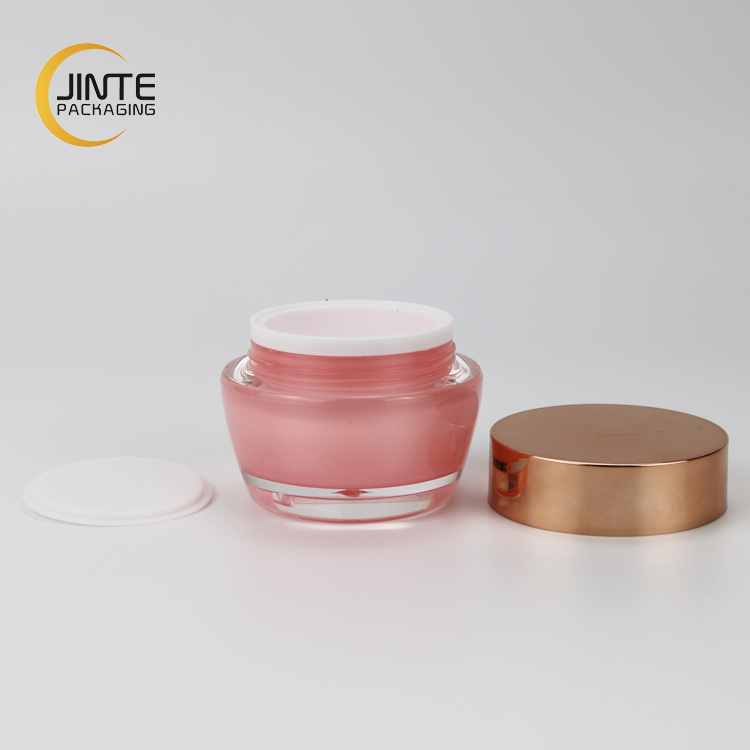 Cosmetics Containers and Packaging 15ml 30ml 50ml Pink Luxury Cream Jar Low Profile Jar