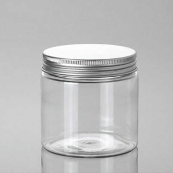Cosmetics Empty Plastic Cream Pink Clay Face Mask Pet Jar Aluminium Lid Packaging Coffee Body Scrub Packaging Scrub Container