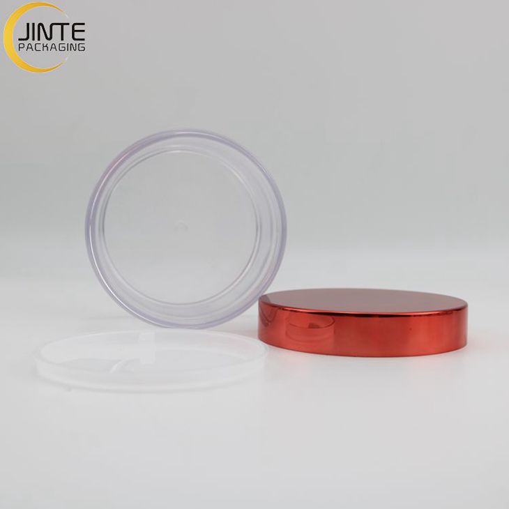 Cosmetics Manufacturer 1oz 2oz 4oz 8oz New Shiny Red Color Cap Clear Body PETG cream jar for skincare packaging