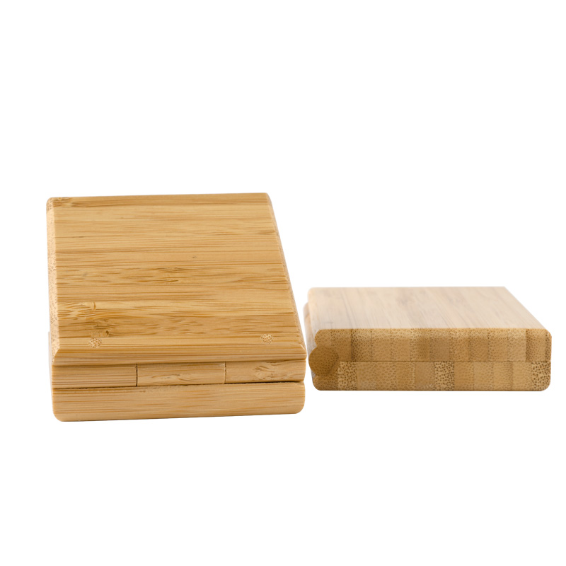 Cosmetics Organizer Container Tinplate Palette Pans Bamboo Empty Eye Shadow Case Box
