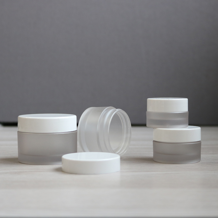 Cosmetics Packaging Contianer 30g 1oz Plastic Frosted Jar, PETG Cosmetic Jar with White Cap