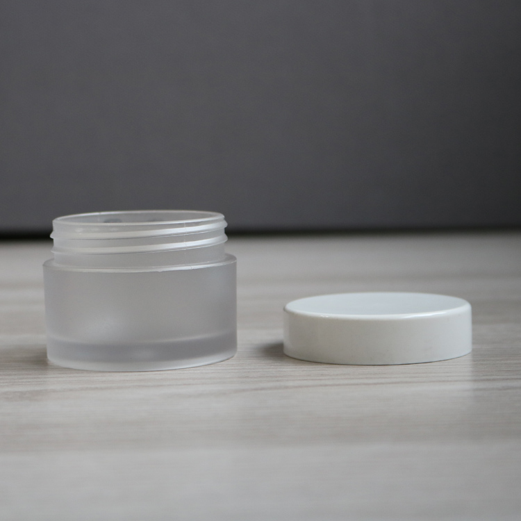 Cosmetics Packaging Contianer 30g 1oz Plastic Frosted Jar, PETG Cosmetic Jar with White Cap