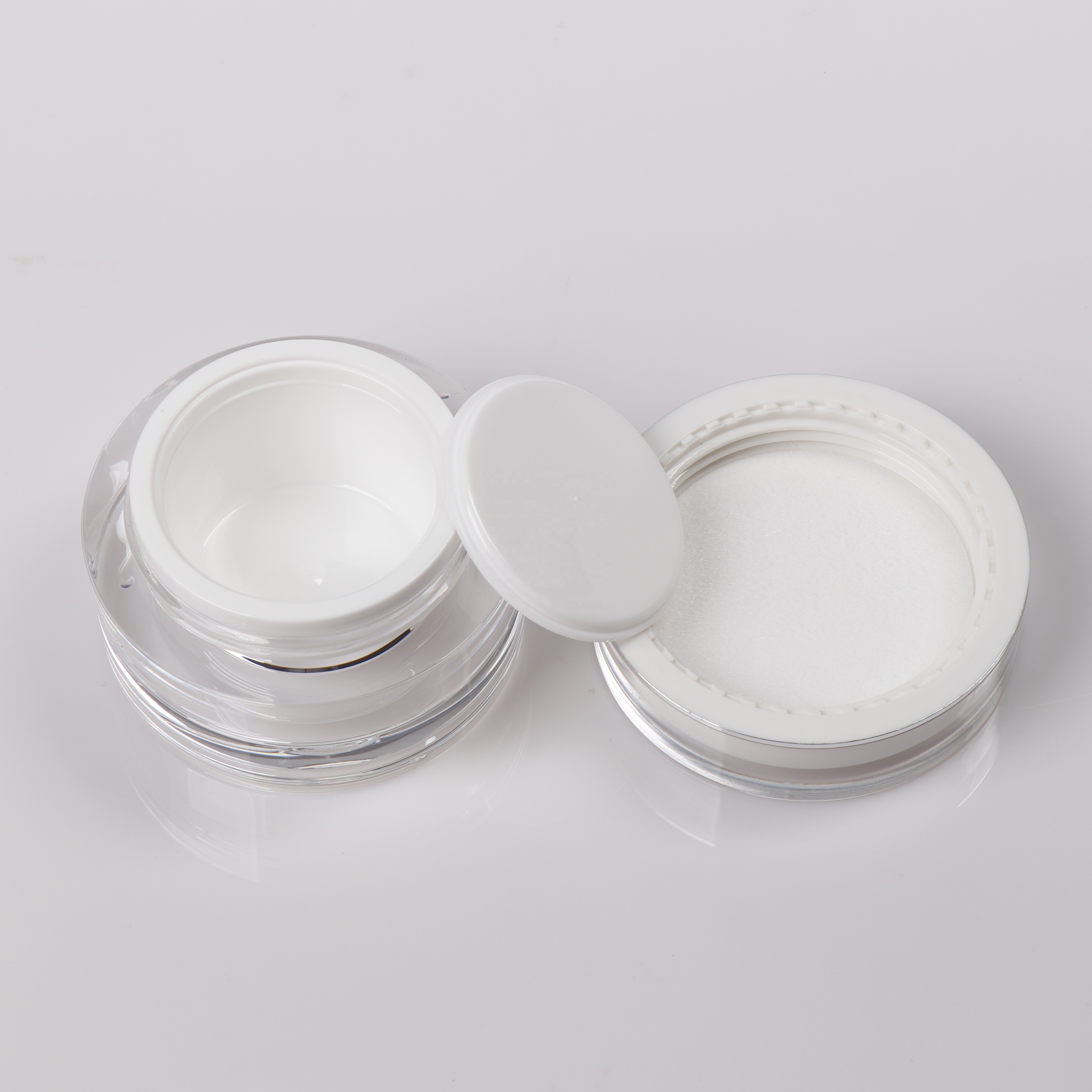Cosmetics Packaging Skin Care Acrylic Plastic PP 5g 10g 15g 30g 50g 100g Cream Mask Jar Double Wall Plastic Jar with Inner jar
