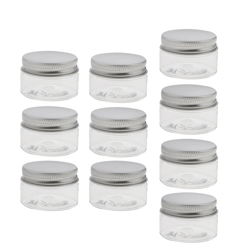 Cosmetics Plastic Cream Jar Pet Jar with Aluminium Lid Packaging Body Scrub Packaging Scrub Container