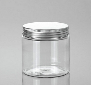 Cosmetics Plastic Cream Jar Pet Jar with Aluminium Lid Packaging Body Scrub Packaging Scrub Container