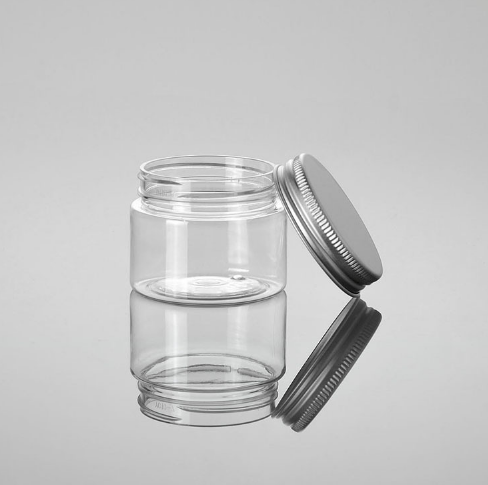 Cosmetics Plastic Cream Jar Pet Jar with Aluminium Lid Packaging Body Scrub Packaging Scrub Container