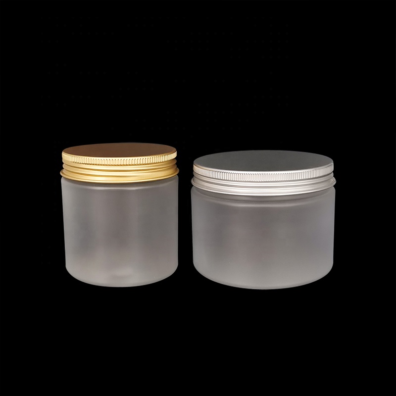 Cosmetics Storage Container 100ml 120ml 200ml 250ml 300ml Empty Round Frosted clear PET plastic Jar with gold sliver screw cap