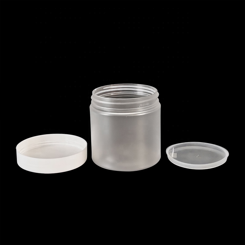 Cosmetics Storage Container 100ml 120ml 200ml 250ml 300ml Empty Round Frosted clear PET plastic Jar with gold sliver screw cap