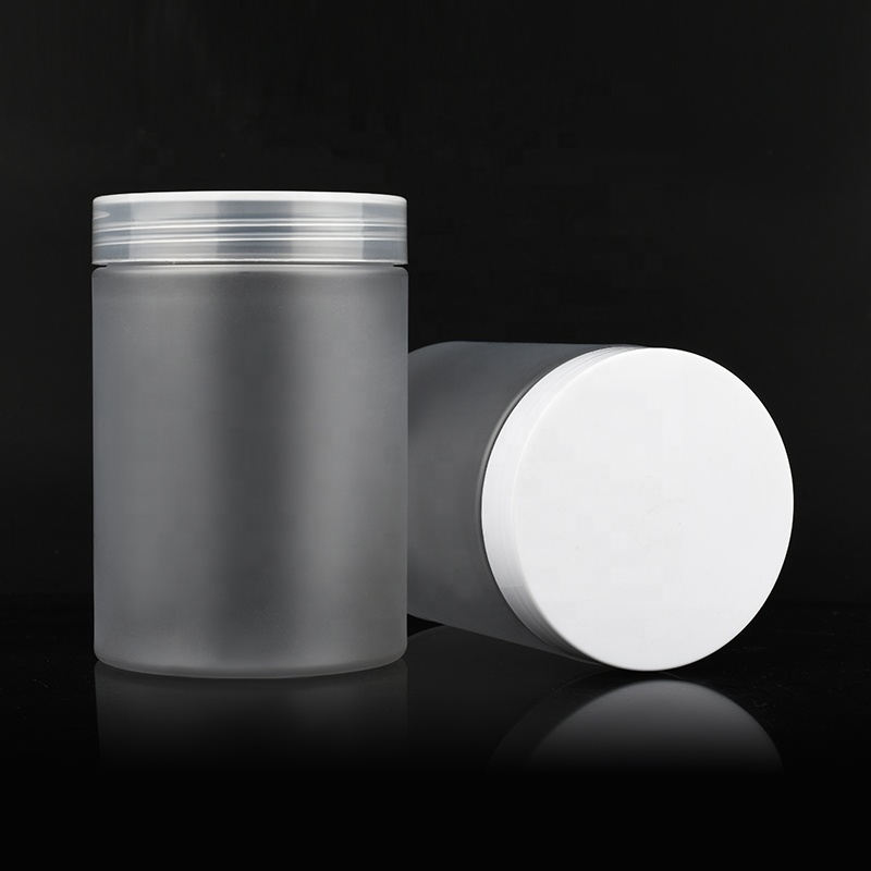Cosmetics Storage Container 250g 300g 250ml 300ml Frosted clear PET plastic Jar with plastic screw cap