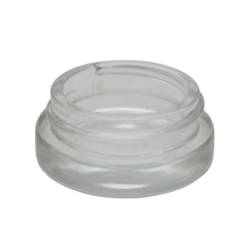 Cosmetics clear frosted lip gloss 2g 5g 7ml cosmetic glass jar with black lid