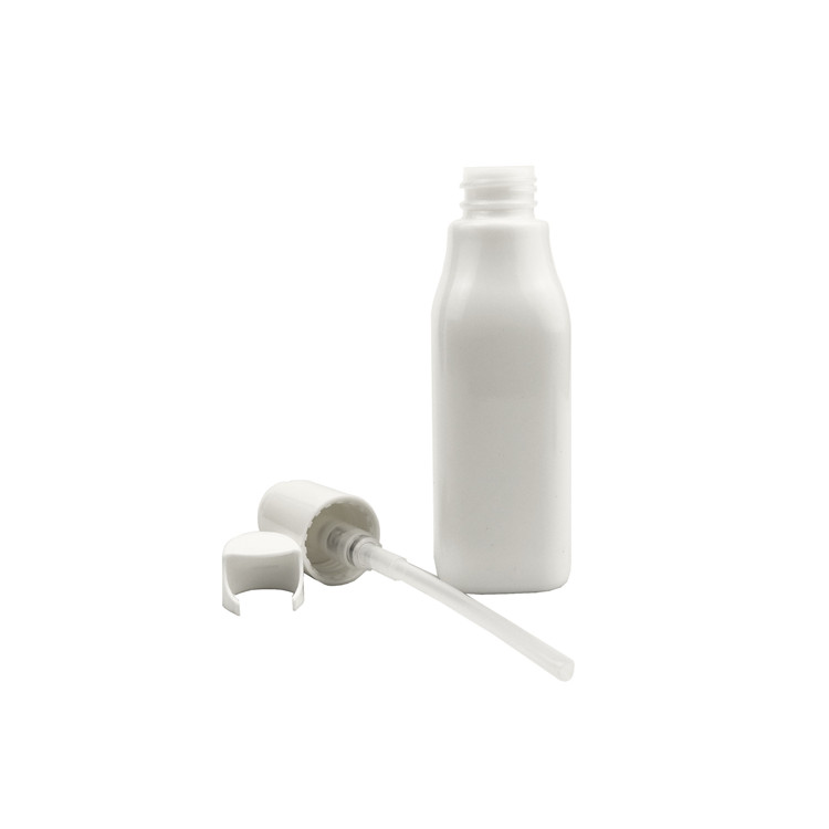 Cosmetics containers and packaging white porcelain glass bottle and jar set 100 ml empty square lotion pump bottles