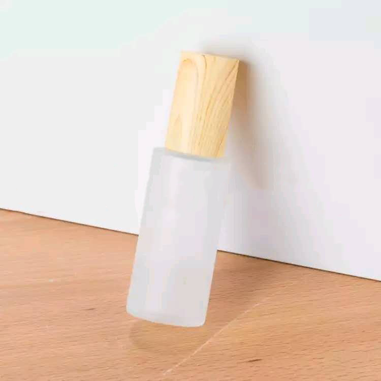 Cosmetics glass containers and packaging glass pump bottle set 120ml with grainy cap