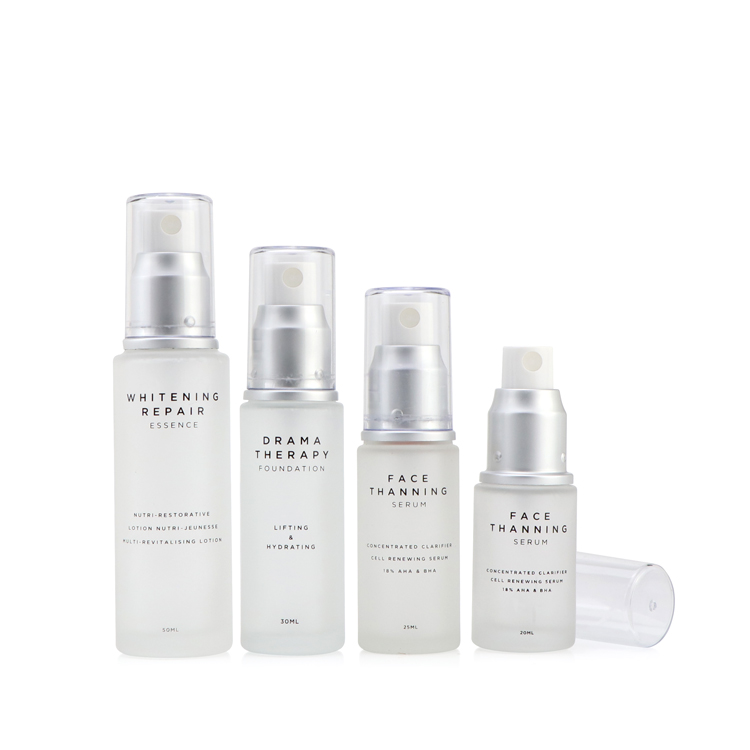 Cosmetics packaging 15ml 20ml 25ml 30ml 50ml 80ml personal skin care cream lotion pump bottle glass with pump